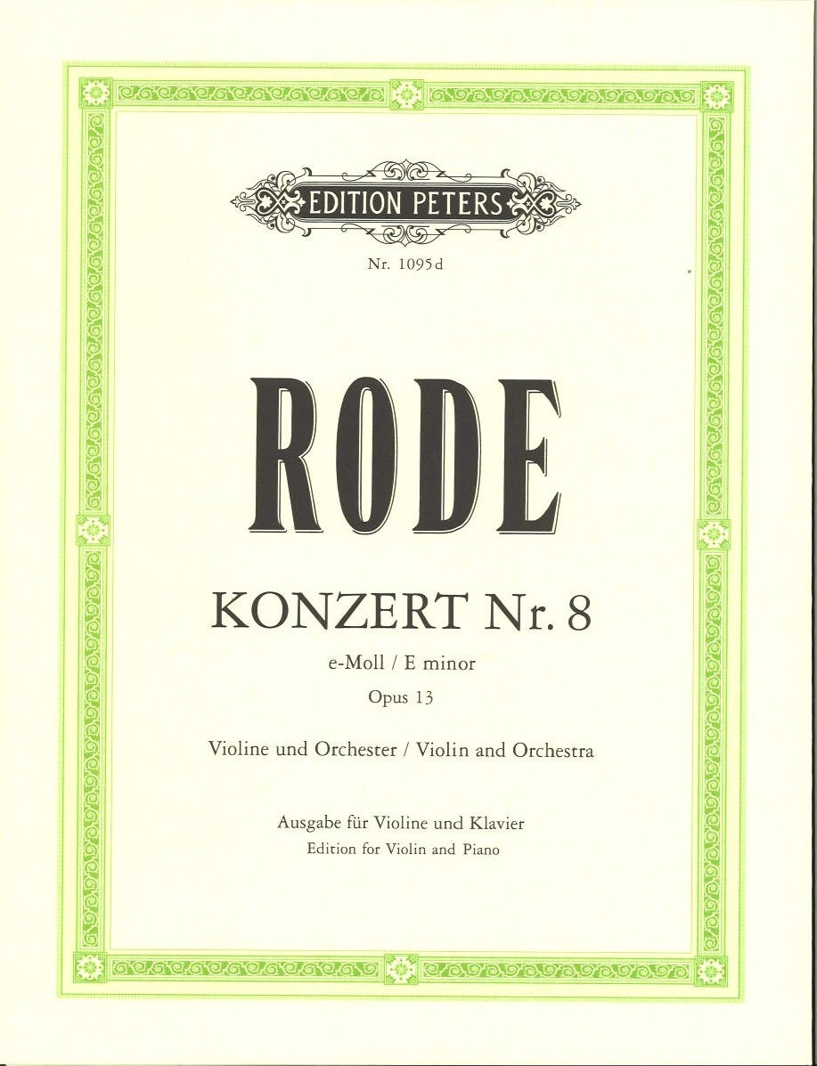 Rode, Concerto No. 8 in e (Davisson) (Peters)