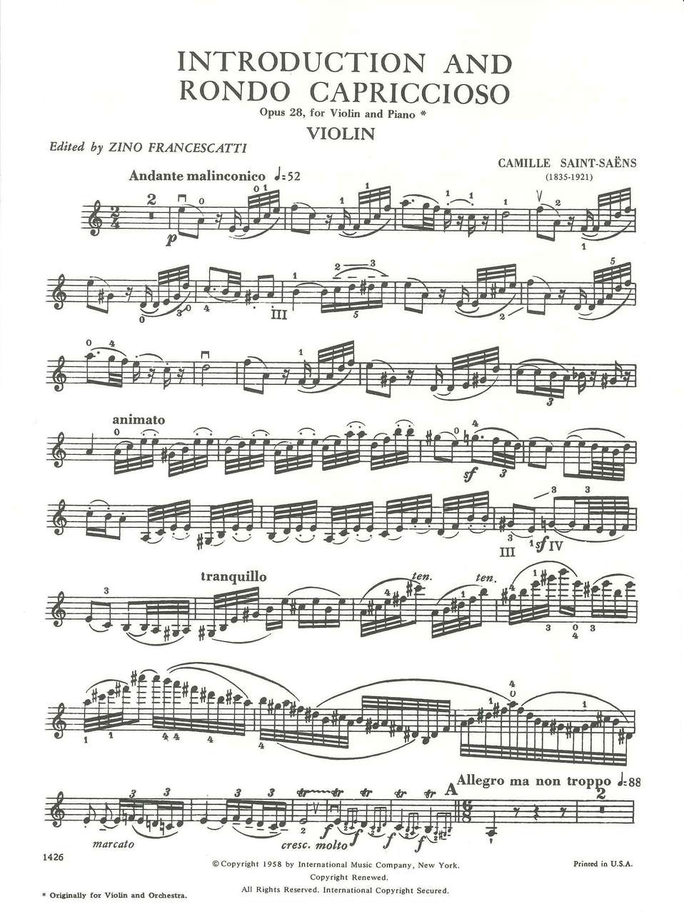 Saint-Saens, Introduction & Rondo capric (IMC)