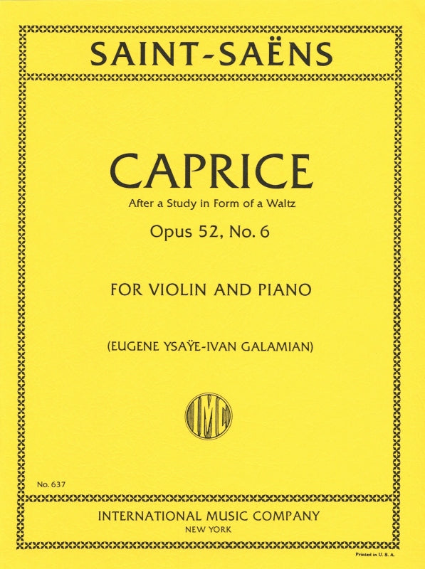 Saint-Saens, Caprice op. 52/6 (Ysaye/Gam (IMC)