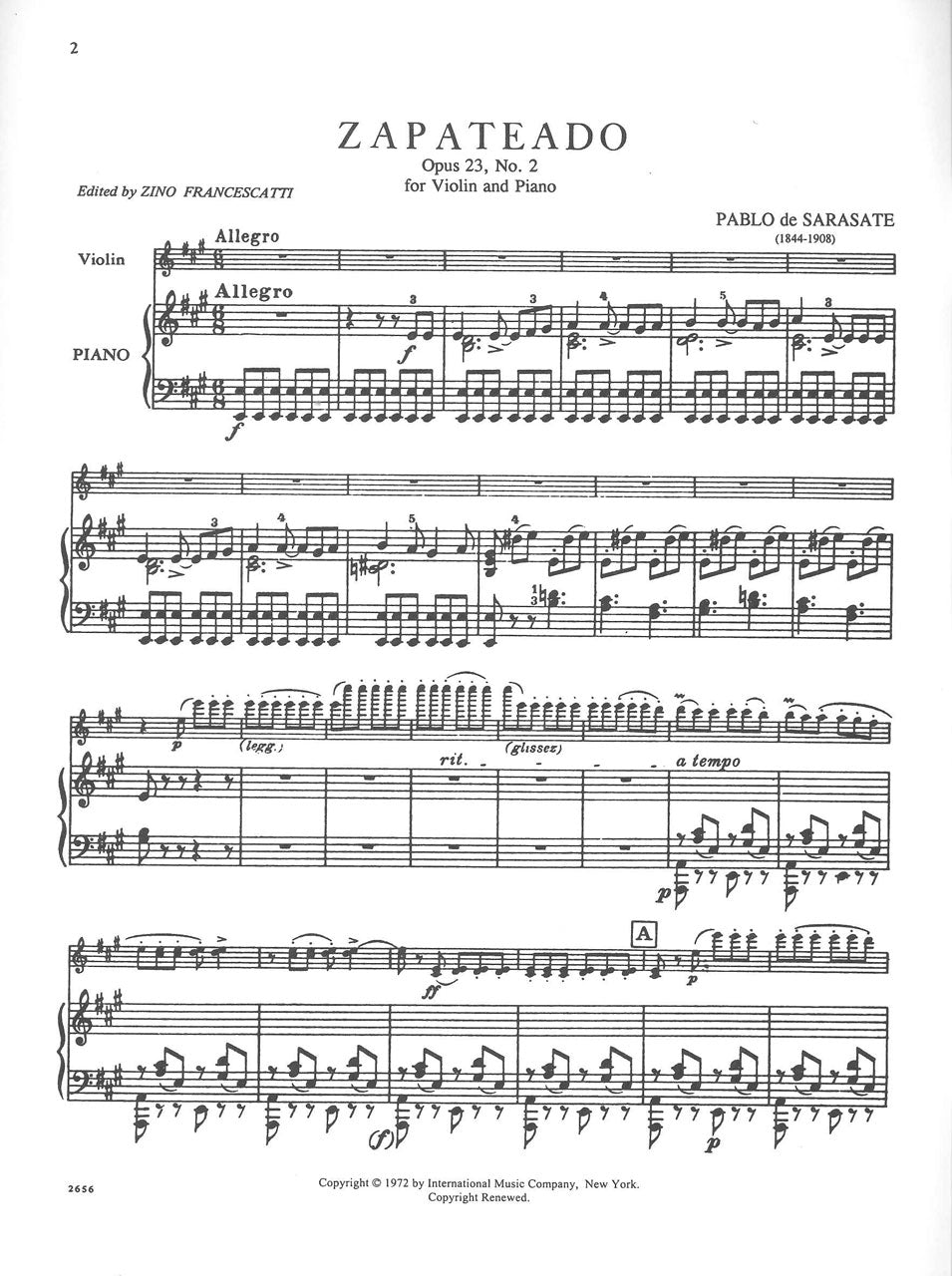 Sarasate, Zapateado op. 23/2 (Francescat (IMC)