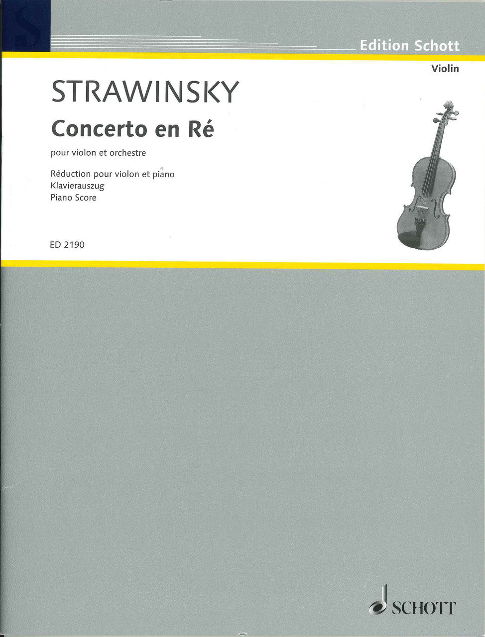 Stravinsky, Concerto en Re (1931) (Schott)