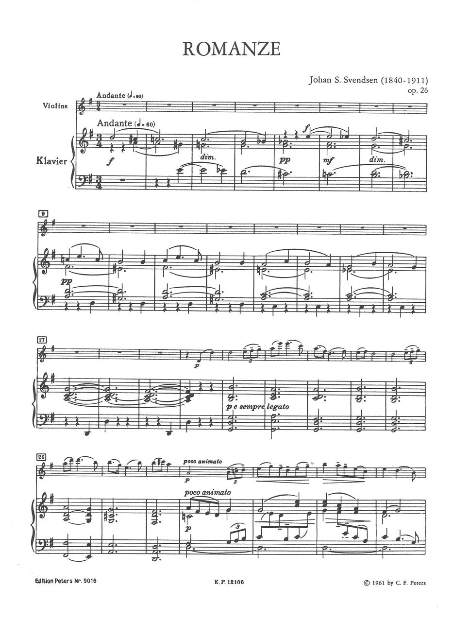 Svendsen, Romanze G-dur op. 26 (Peters)