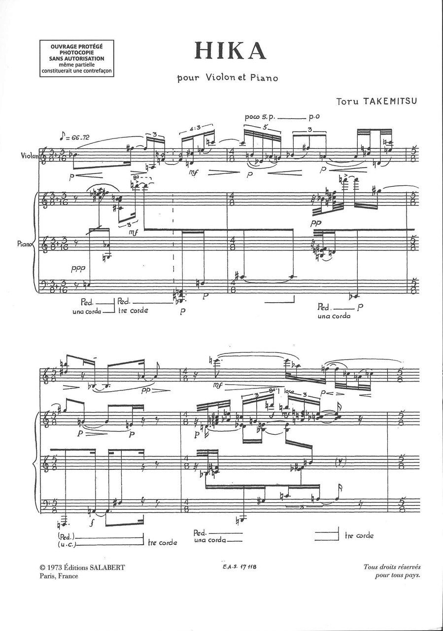 Takemitsu, Hika (1966) (Salabert)