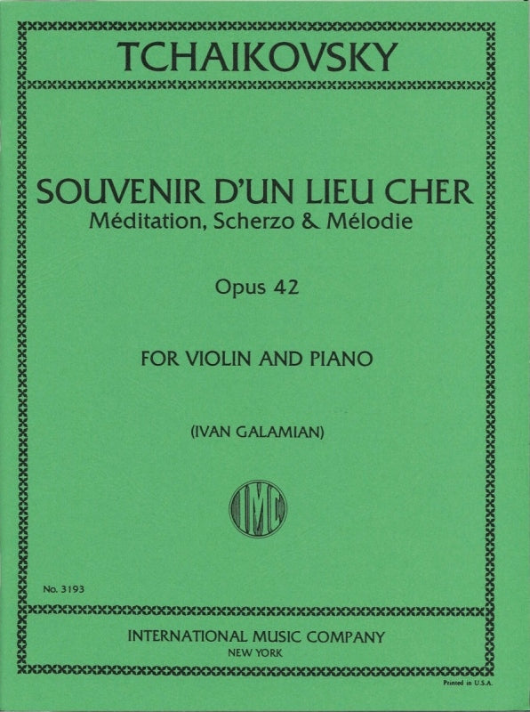 Tchaikovsky, Souvenir d'un lieu cher (IMC)