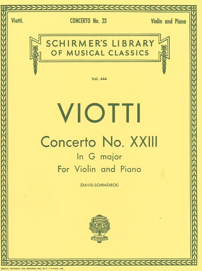 Viotti, Concerto No. 23 (Schraedick) (G.Schirmer)