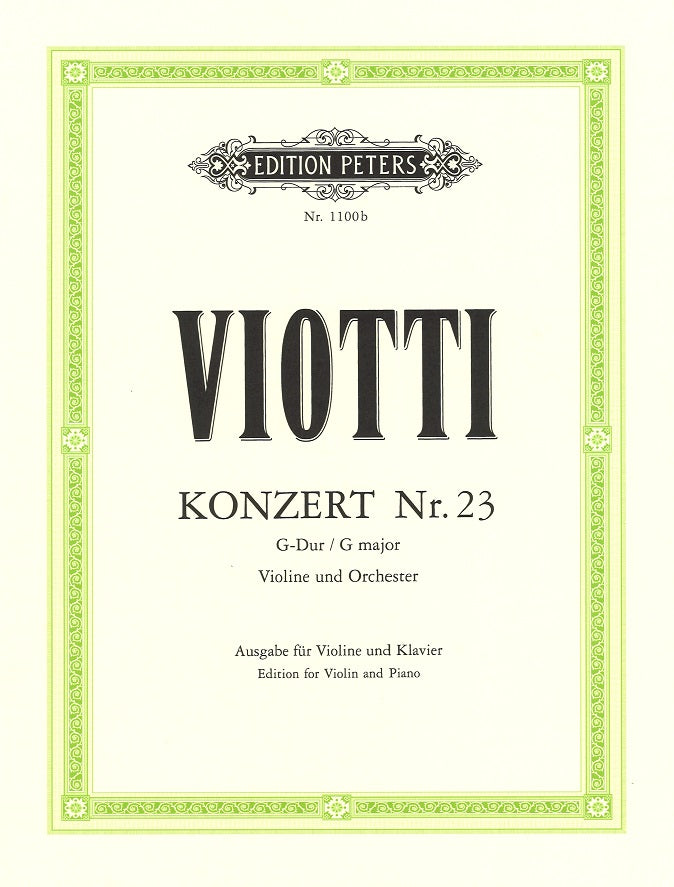 Viotti, Concerto No. 23 (Davisson) (Peters)