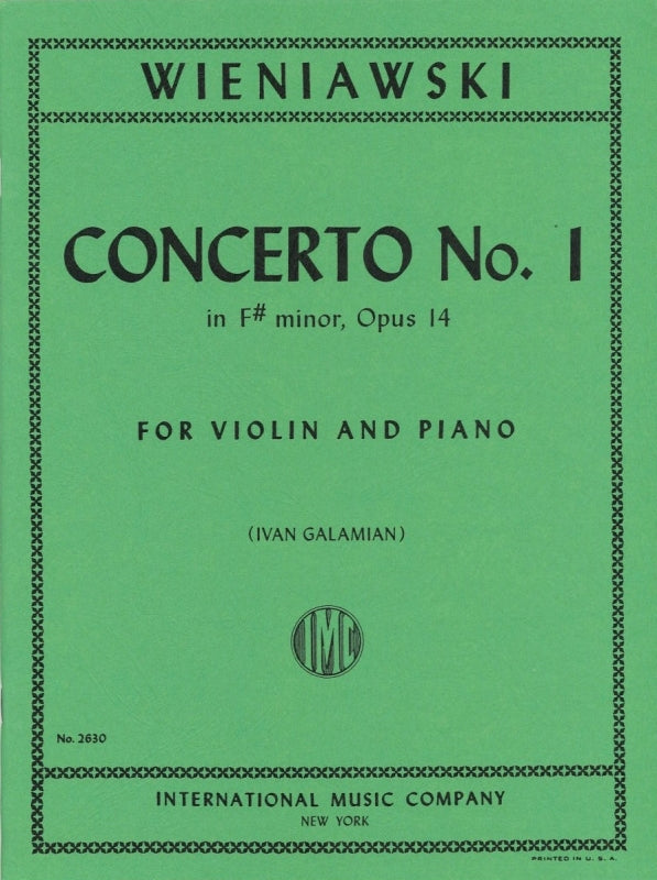 Wieniawski, Concerto No. 1 (Galamian) (IMC)