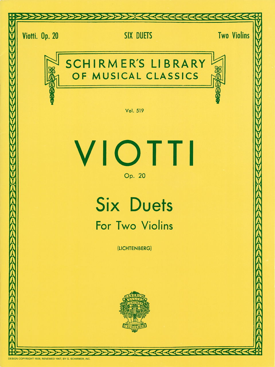 Viotti, 6 Duets op. 20 (G.Schirmer)