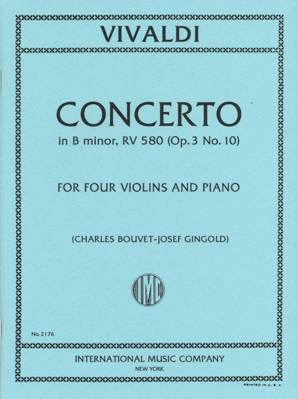 Vivaldi, Concerto op. 3/10 (4Vn,Pf) (IMC)