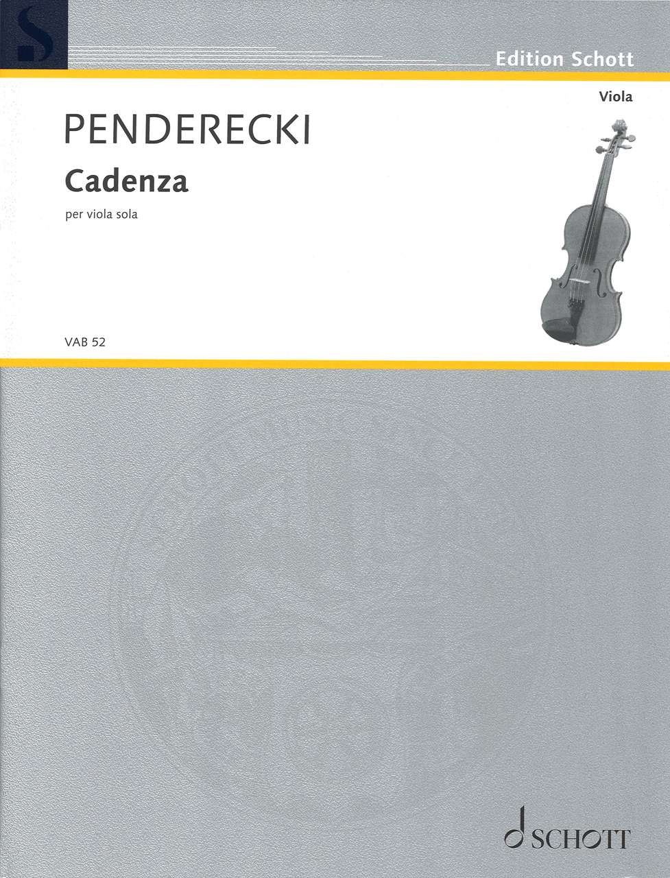 Penderecki, Cadenza (1984) (Va Solo) (Schott)