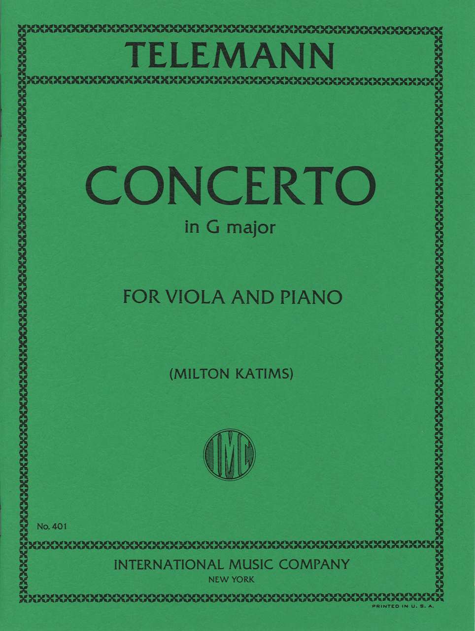 Telemann, Concerto in G (Katims) (IMC)
