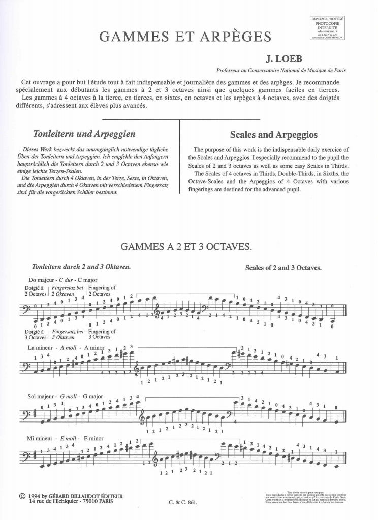 Loeb, Gammes et Arpeges (Billaudot)
