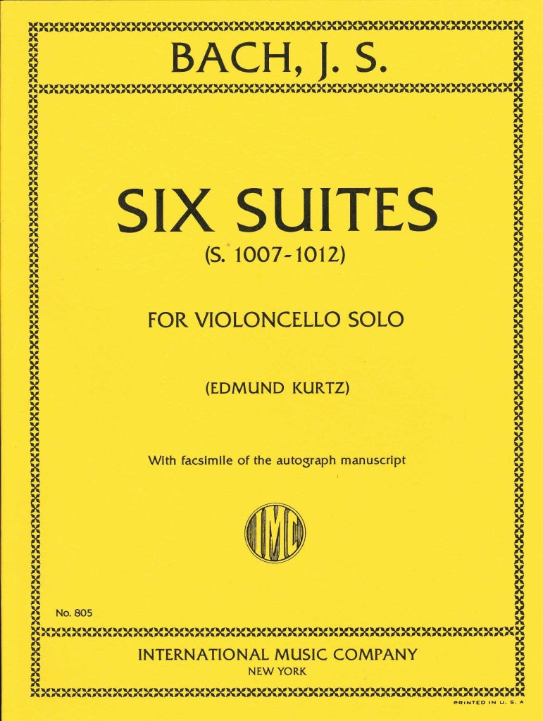 Bach, Suites BWV 1007-1012 (Kurtz)+Facs. (IMC)