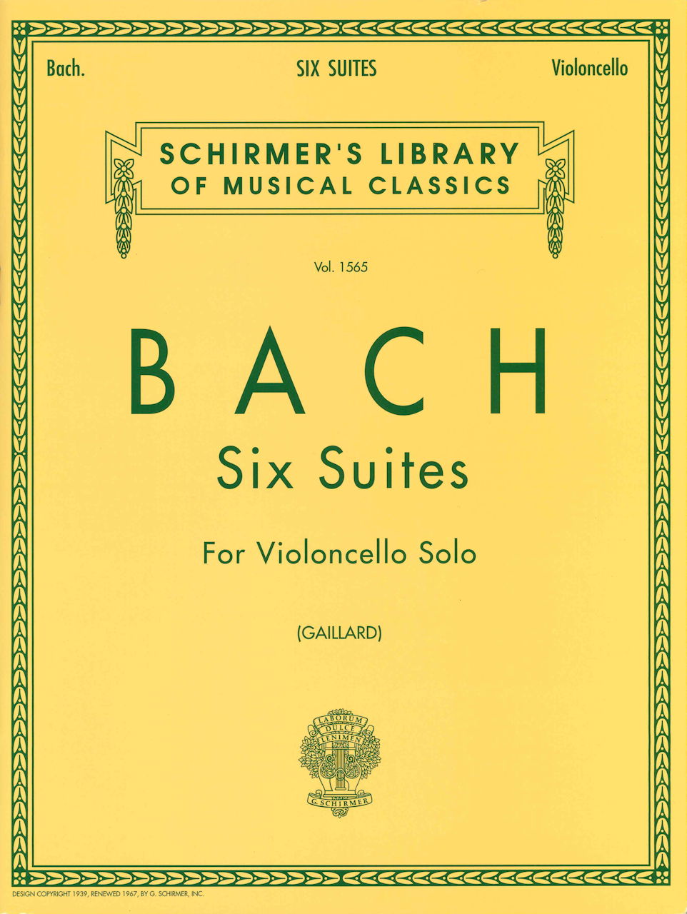 Bach, Suites BWV 1007-1012 (Gaillard) (G.Schirmer)