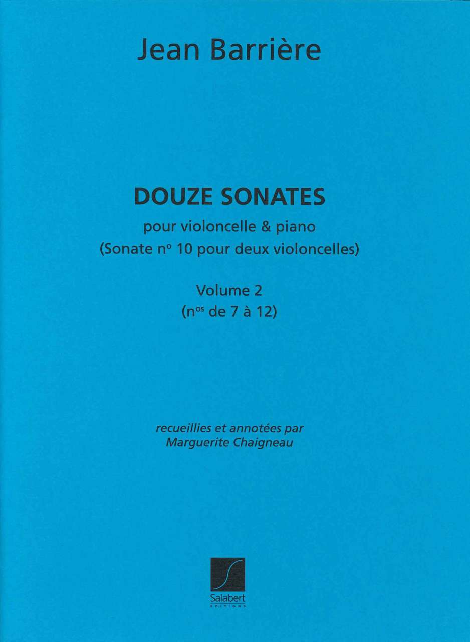 Barriere, 12 Sonates, 2 (Vc,Pf; 2Vc) (Salabert)