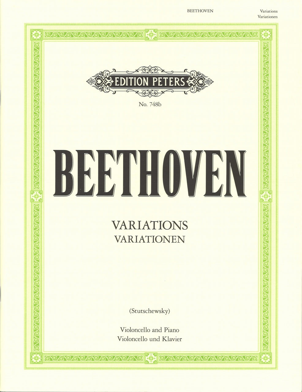 Beethoven, Variations (Stutschewsky) (Peters)