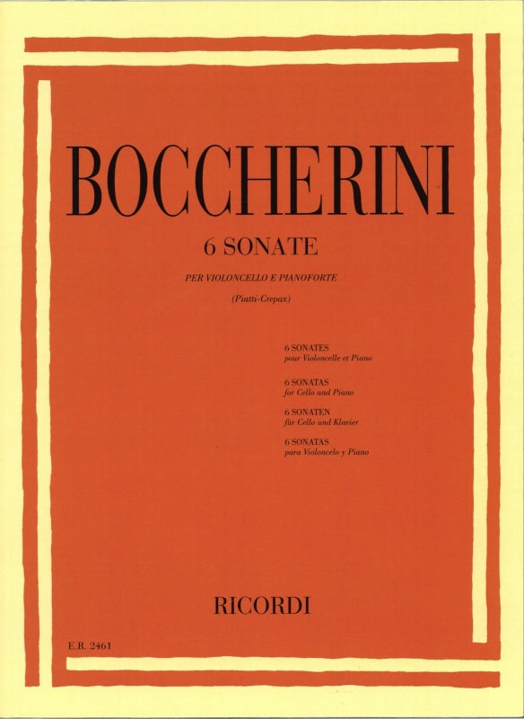 Boccherini, 6 Sonatas (Piatti/Crepax) (Ricordi)