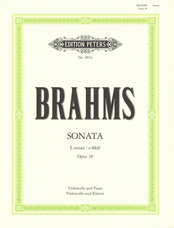 Brahms, Sonata No. 1, op. 38 (Klengel) (Peters)