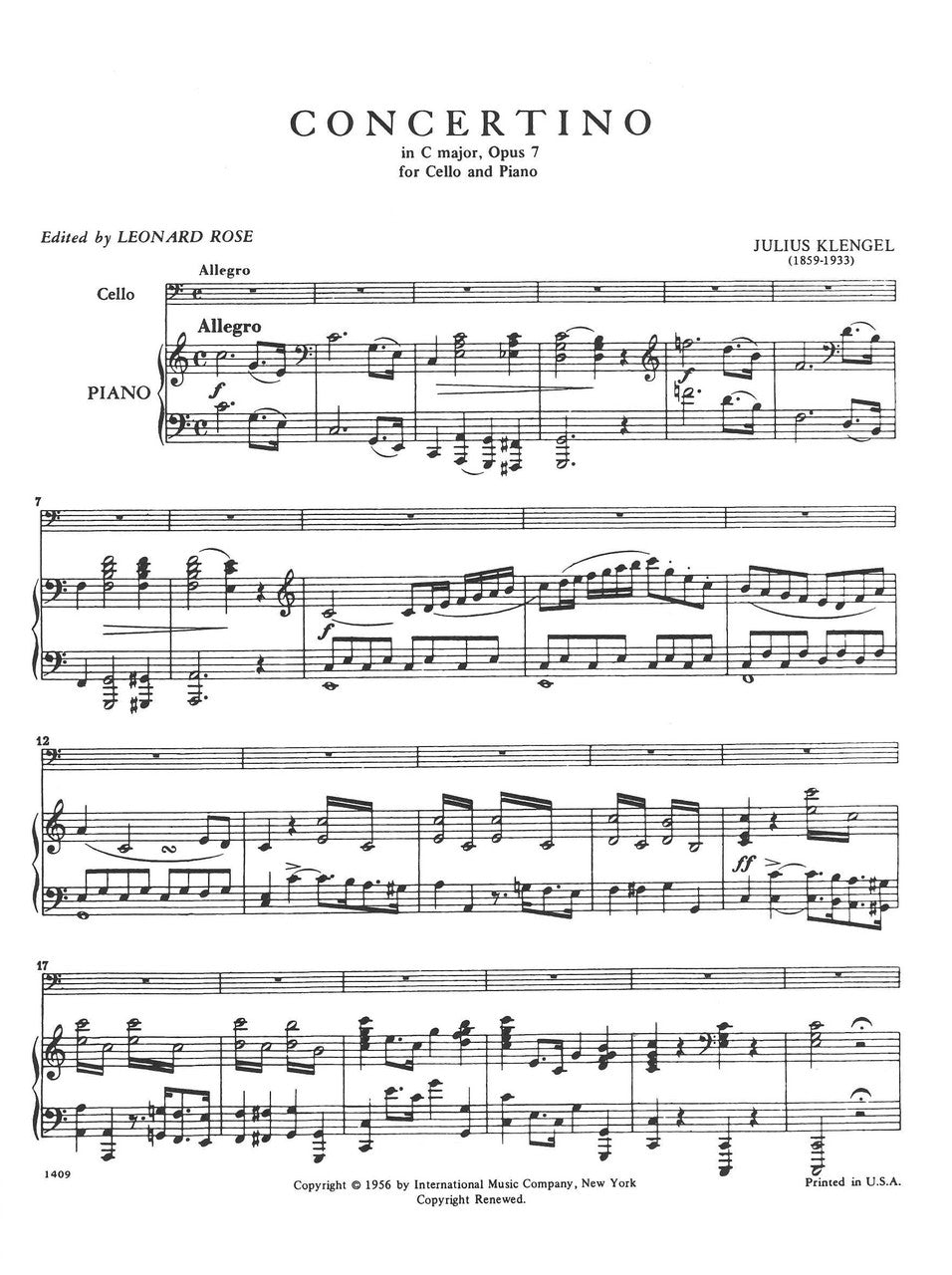 Klengel, Concertino in C, op. 7 (IMC)