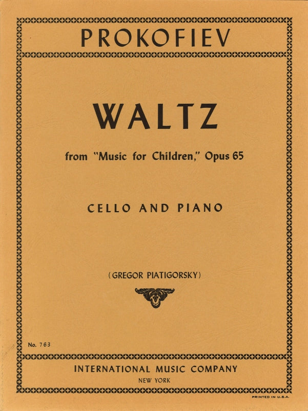 Prokofieff, Waltz from op. 65 (Vc,Pf) (IMC)