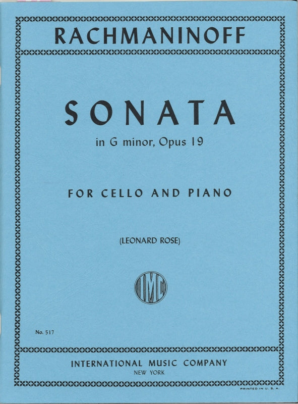 Rachmaninoff, Sonata op. 19, in g (Rose) (IMC)