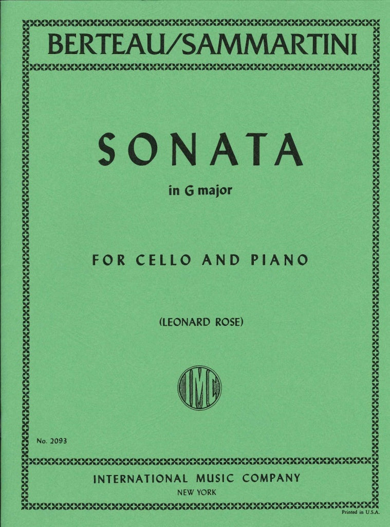 Sammartini, Sonata in G (Rose) [Berteau] (IMC)