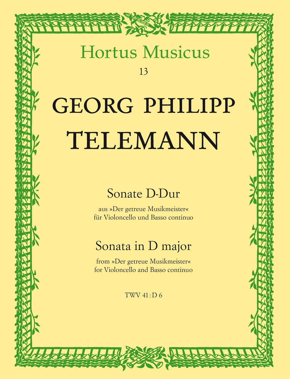 Telemann, Sonate D-dur, TWV 41/D6 (Barenreiter)