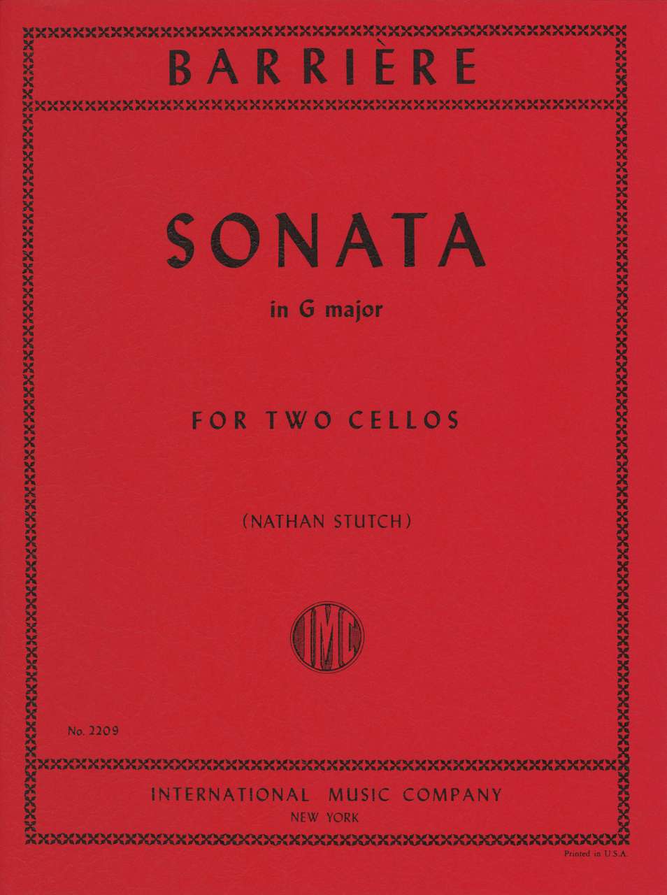 Barriere, Sonata in G major (2Vc) (IMC)