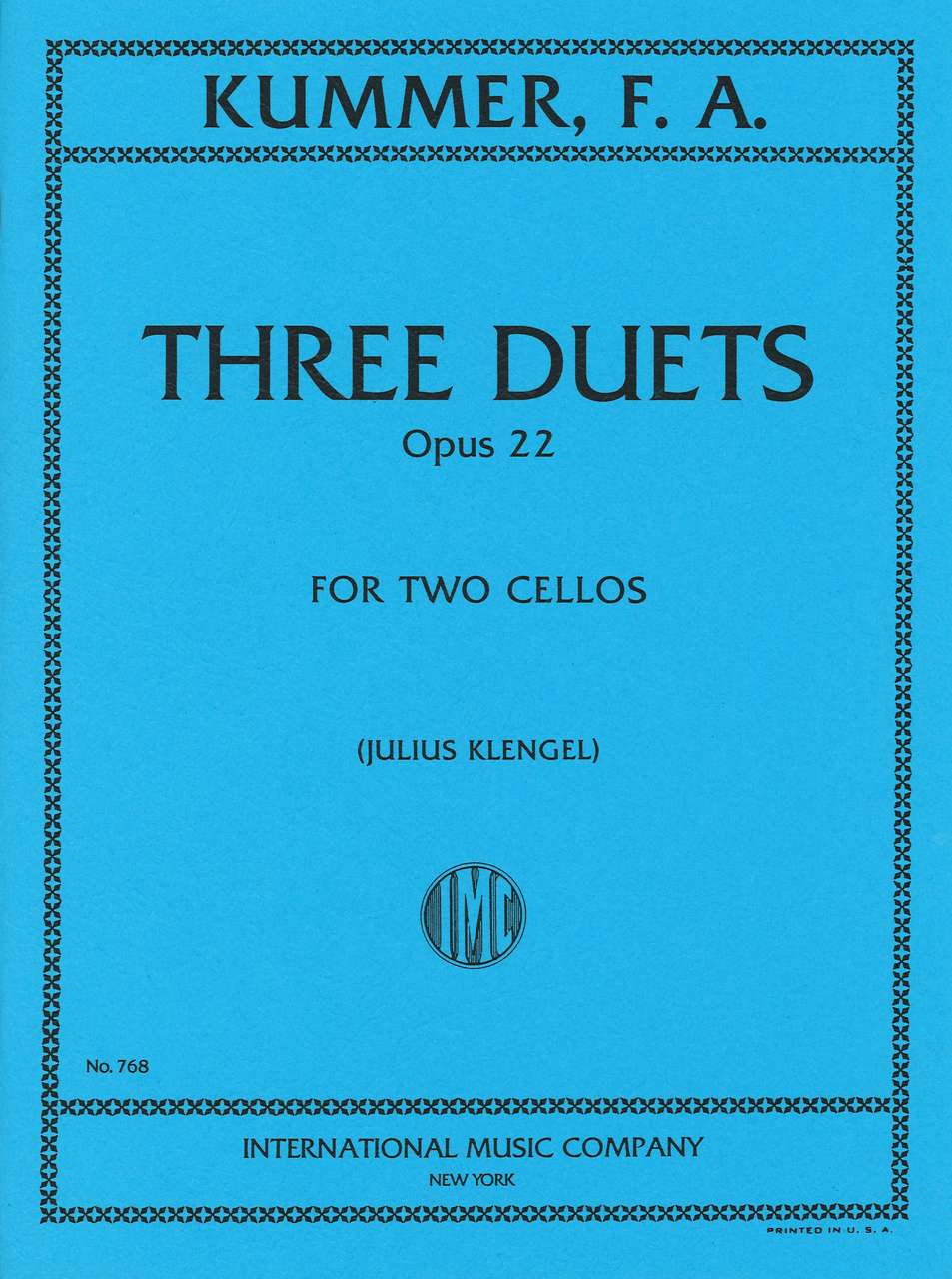 Kummer, 3 Duets op. 22 (2Vc) (IMC)