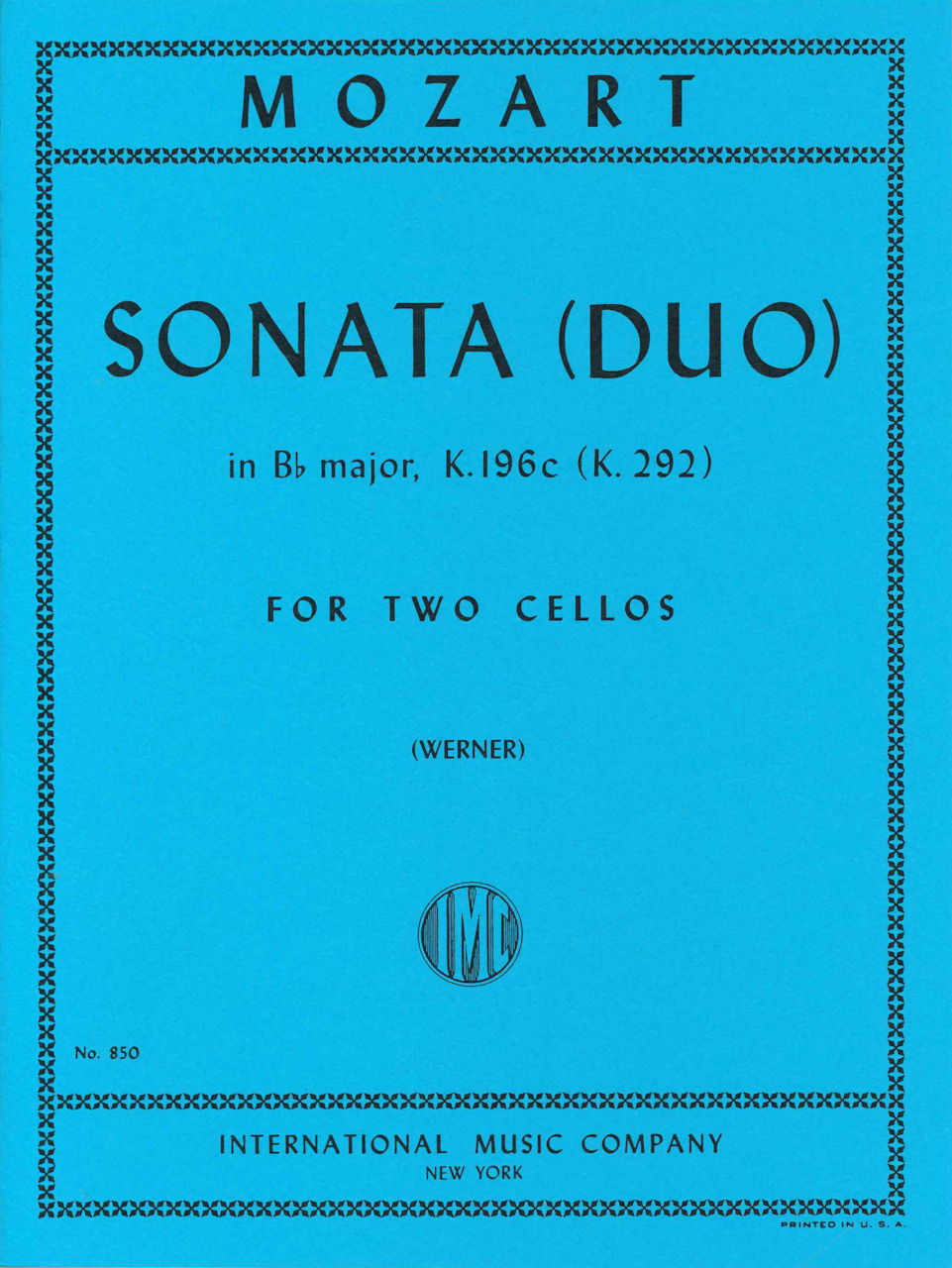 Mozart, Sonata (Duo) in Bb KV 292 (2Vc) (IMC)