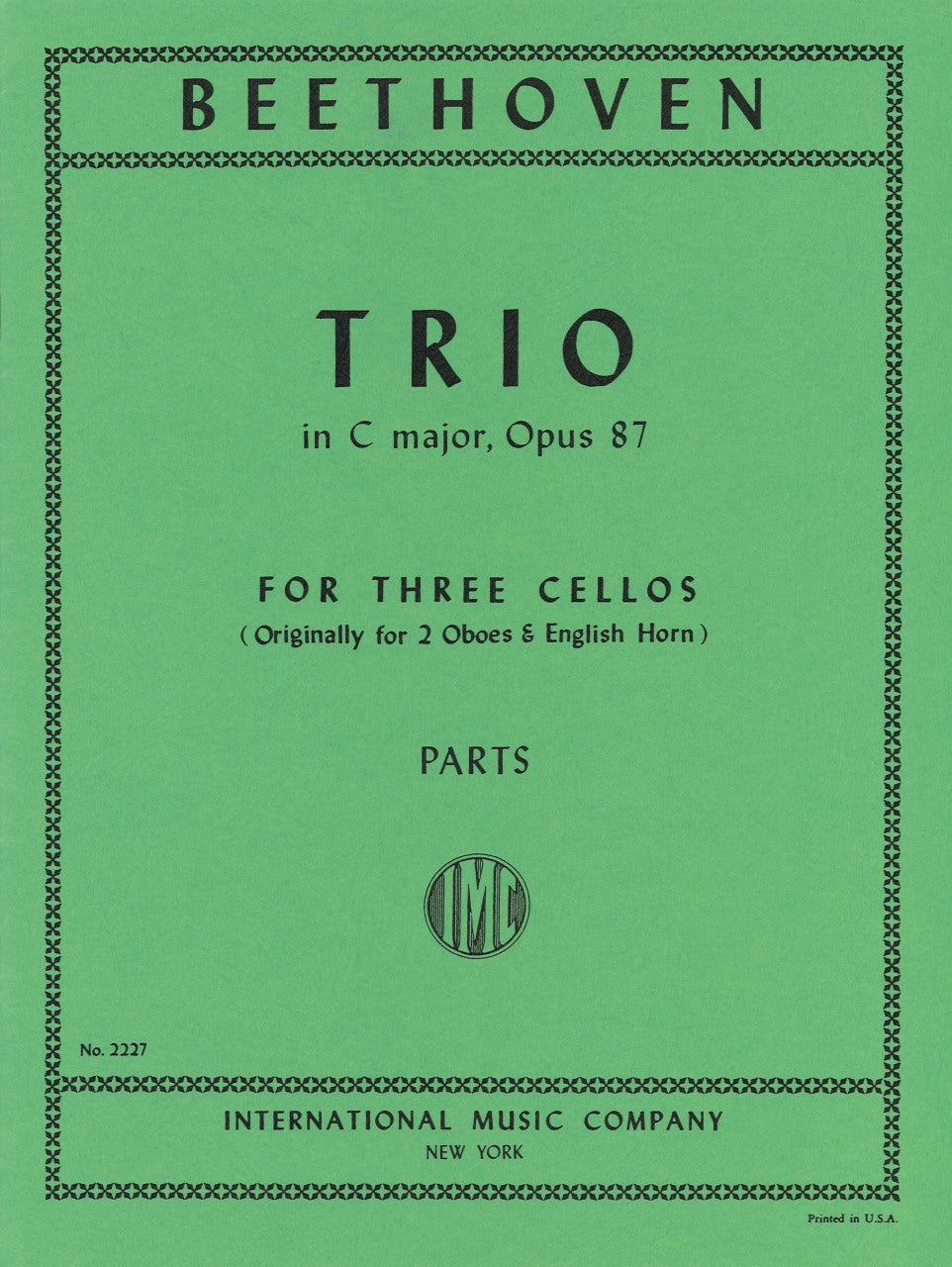 Beethoven, Trio op. 87 in C (3Vc) (IMC)