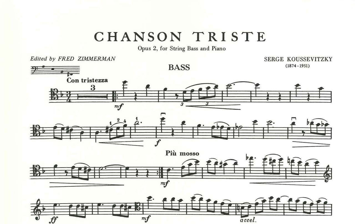 Koussevitzky, Chanson Triste op. 2 (IMC)