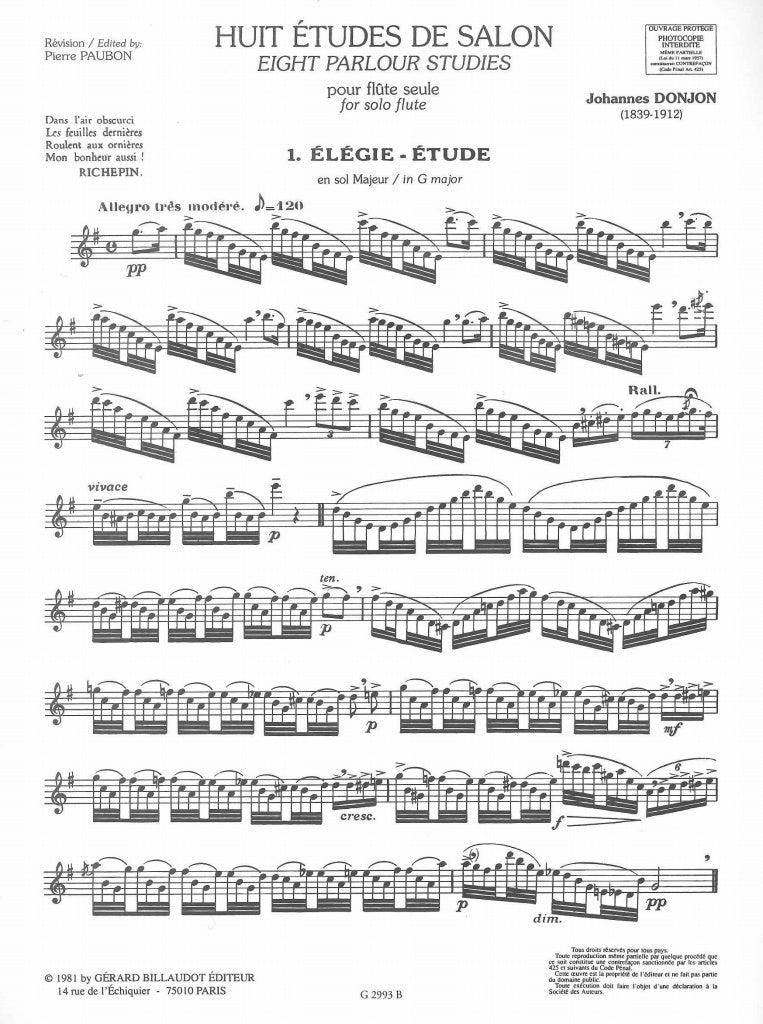 Donjon, 8 Etudes de salon (Billaudot)