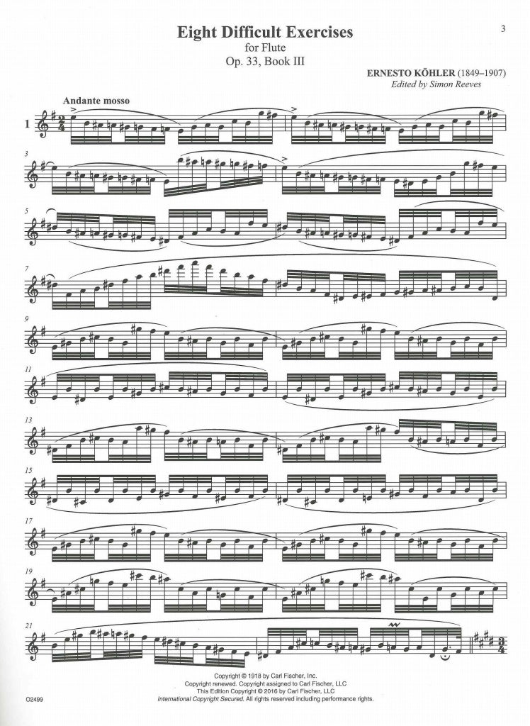 Kohler, 35 Exercises op. 33, Book 3 (Carl Fischer)