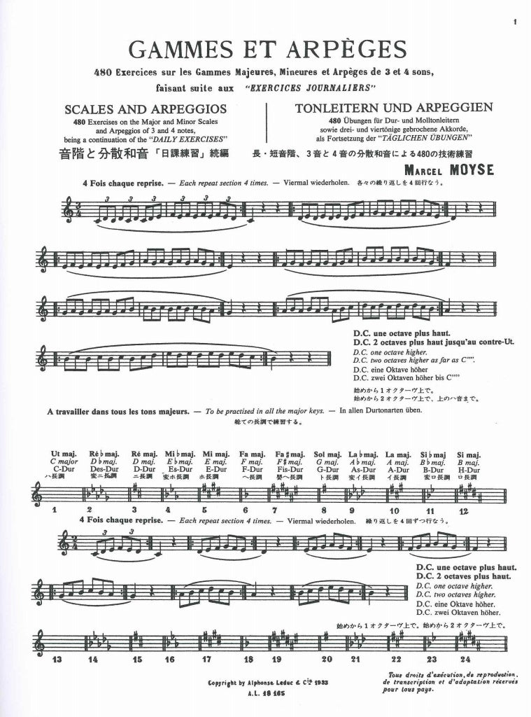 Moyse, Gammes et Arpeges: 480 Exercices (Leduc)