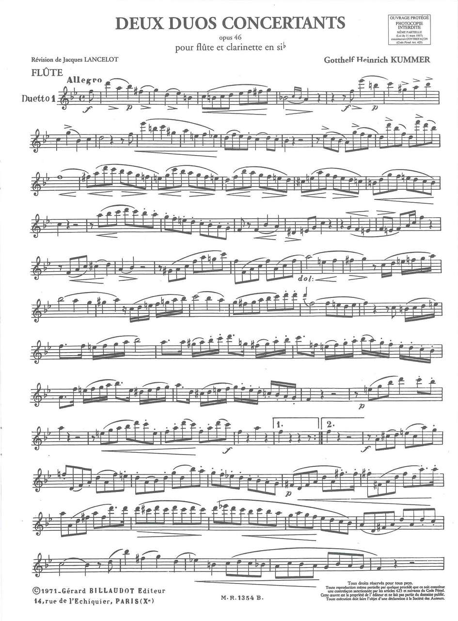 Kummer, 2 Duos concertants op. 46 (Billaudot)
