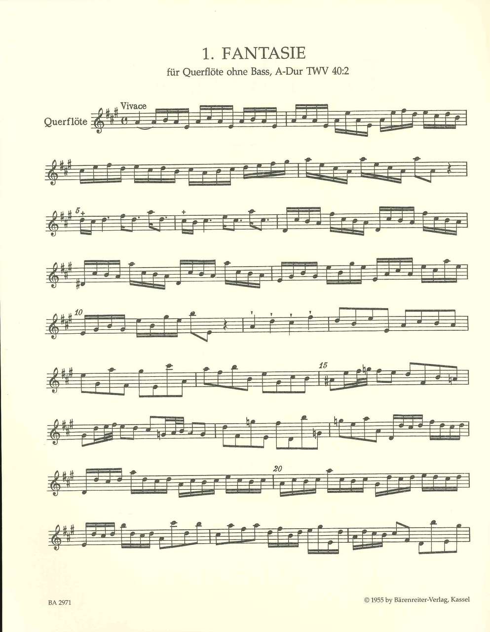 Telemann, Fantasien TWV 40/2-13 Hausswal (Barenreiter)