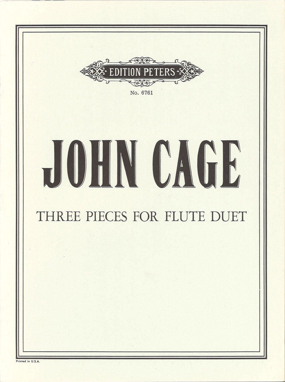 Cage, 3 Pieces for Flute Duet (Peters)