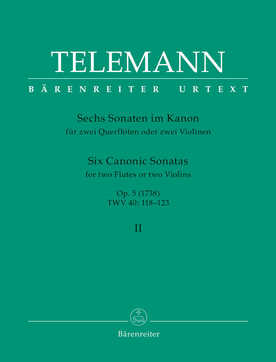 Telemann, Sonaten in Kanon op. 5, II (Barenreiter)