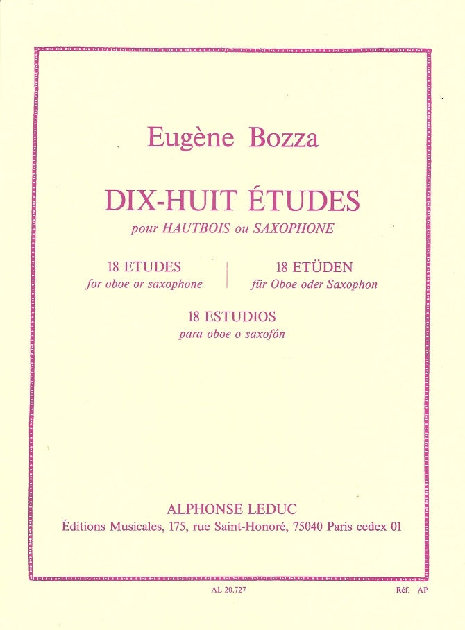 Bozza, 18 Etudes (Leduc)