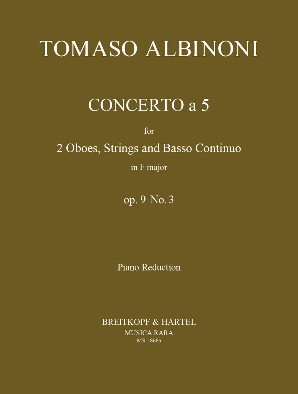 Albinoni, Concerto op. 9/3 in F (2Ob,Pf) (Musica Rara)