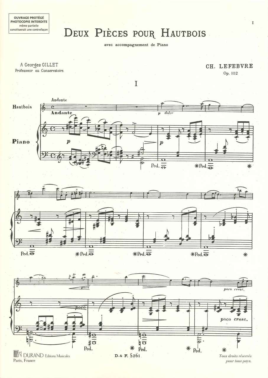 Lefebvre, 2 Pieces op. 102 (Ob,Pf) (Durand)