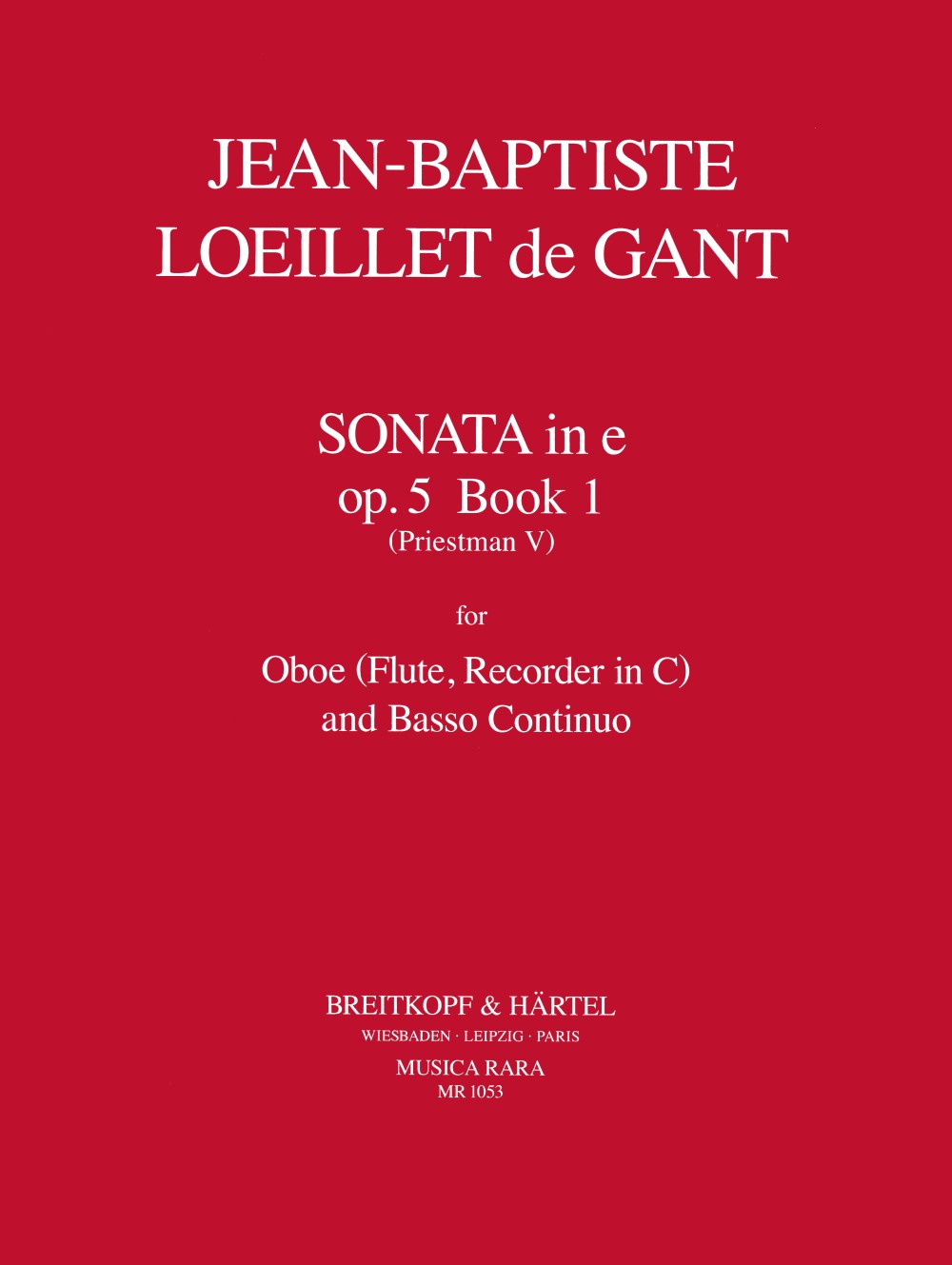 Loeillet, Sonata op. 5/i/1 in e (Musica Rara)