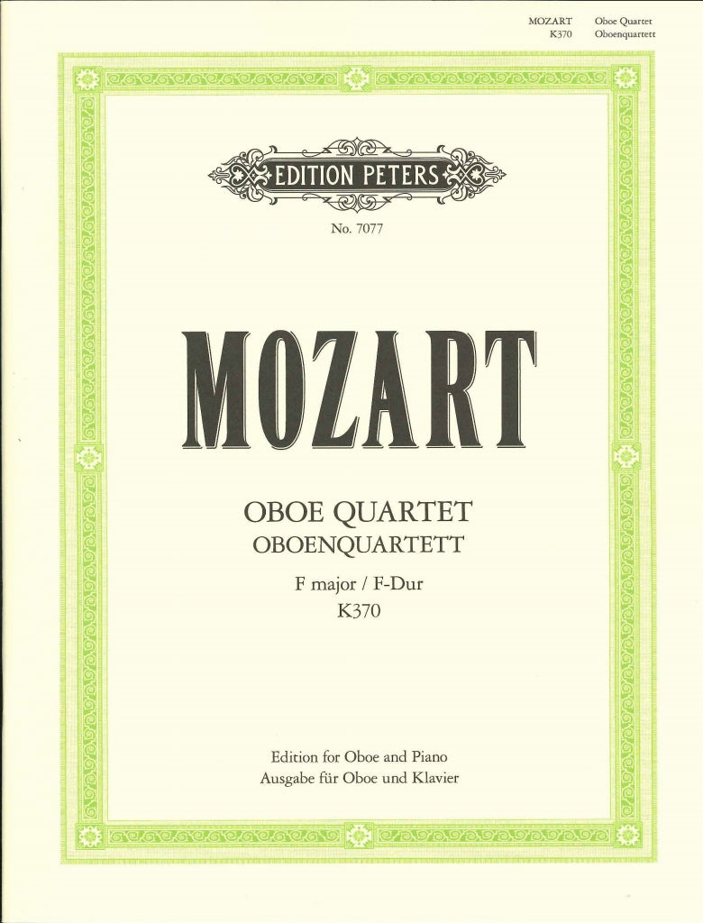 Mozart, Oboe Quartet KV 370 (Ob,Pf) (Peters)