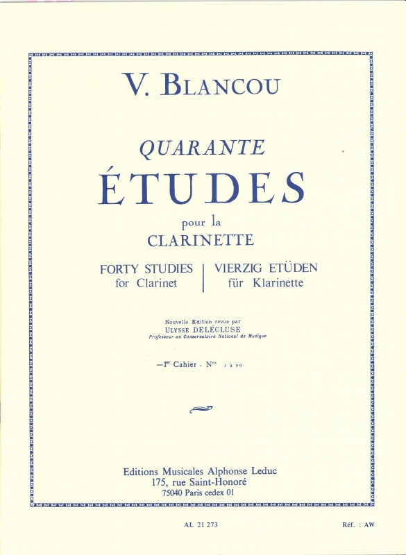 Blancou, 40 Etudes, 1: 1-20 (Delecluse) (Leduc)