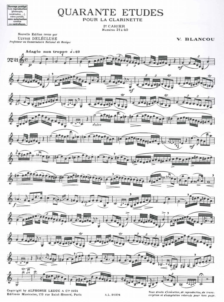 Blancou, 40 Etudes, 2: No. 21-40 (Leduc)