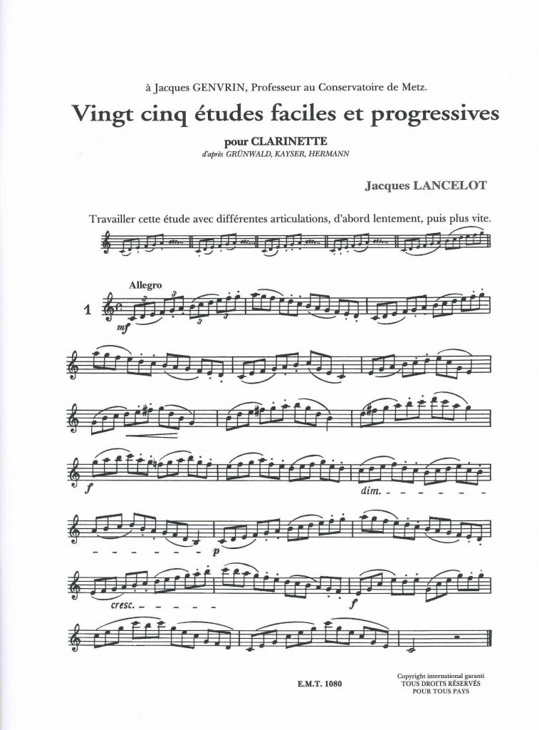 Lancelot, 25 Etudes faciles & progressiv (Transatlantiques)
