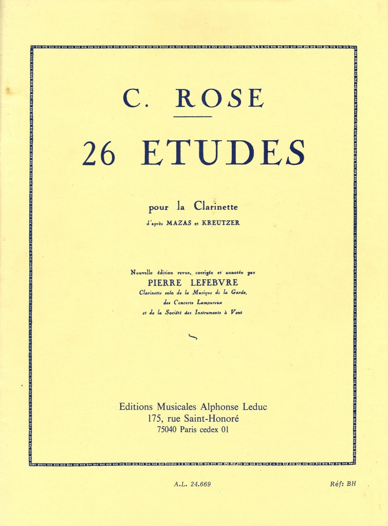 Rose, 26 Etudes (Lefebvre) (Leduc)