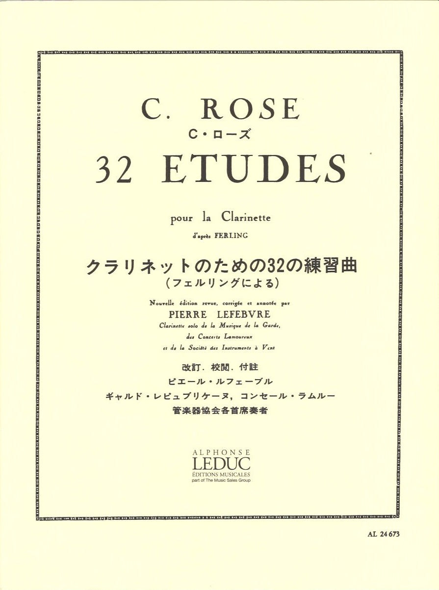 Rose, 32 Etudes d'apres Ferling(Lefebvre (Leduc)