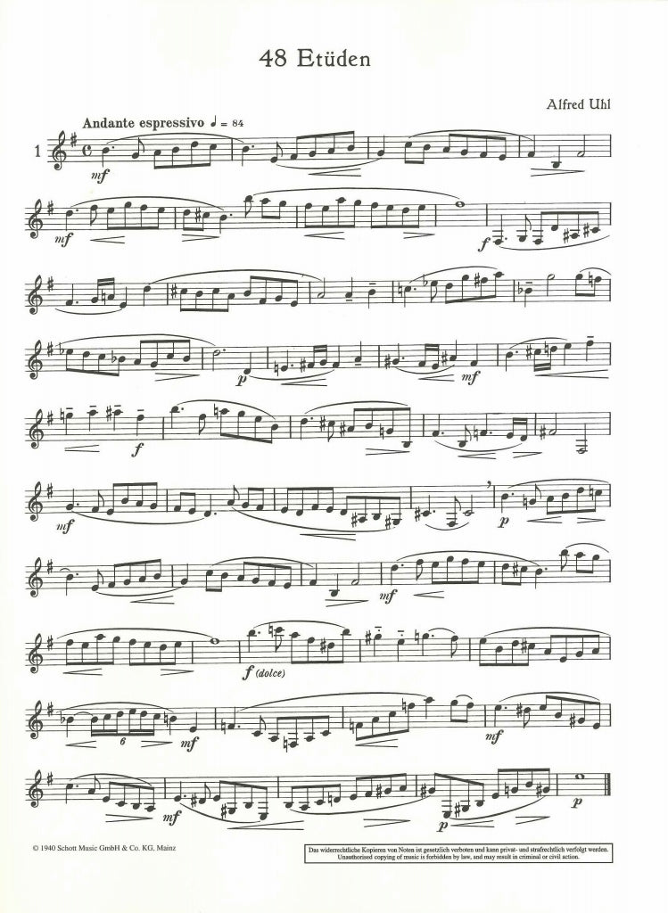 Uhl, 48 Etuden, 1 (Schott)